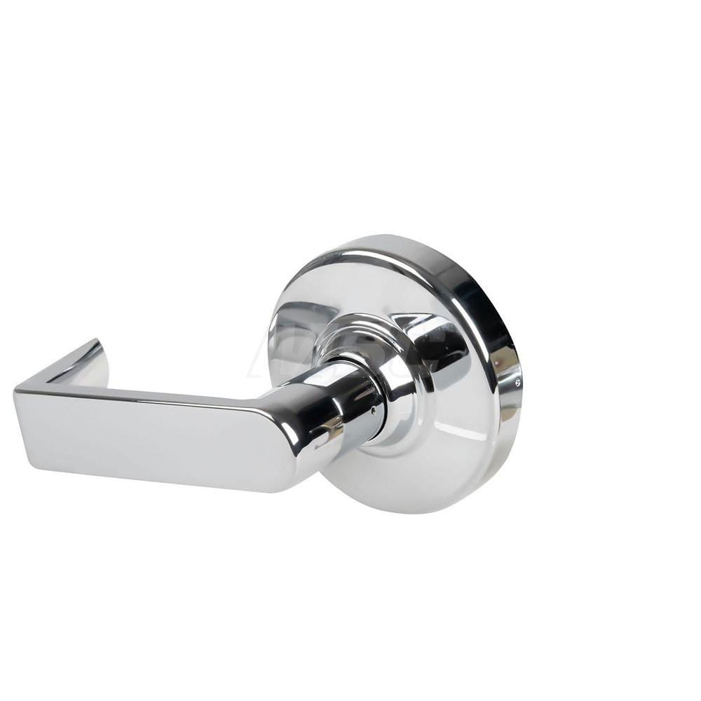 Lever Locksets; Type: Cylindrical Lock; Key Type: Keyless; Strike Type: Curved Lip Strike; Finish/Coating: Bright Chrome; Material: Metal; Material: Metal; Door Thickness: 1.75 in; Backset: 2.75 in; Cylinder Type: No Keyway; Minimum Order Quantity: Metal;