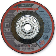 Depressed Center Wheel: Type 27, 4-1/2″ Dia, 1/4″ Thick, 5/8″ Hole, Ceramic 46 Grit, 13,300 Max RPM