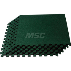 Anti-Fatigue Modular Tile Mat: Dry Environment, 4″ Length, 3/8″ Thick, Interlocking Edge, Hunter Green EVA Foam Base, EVA Foam Surface, Textured