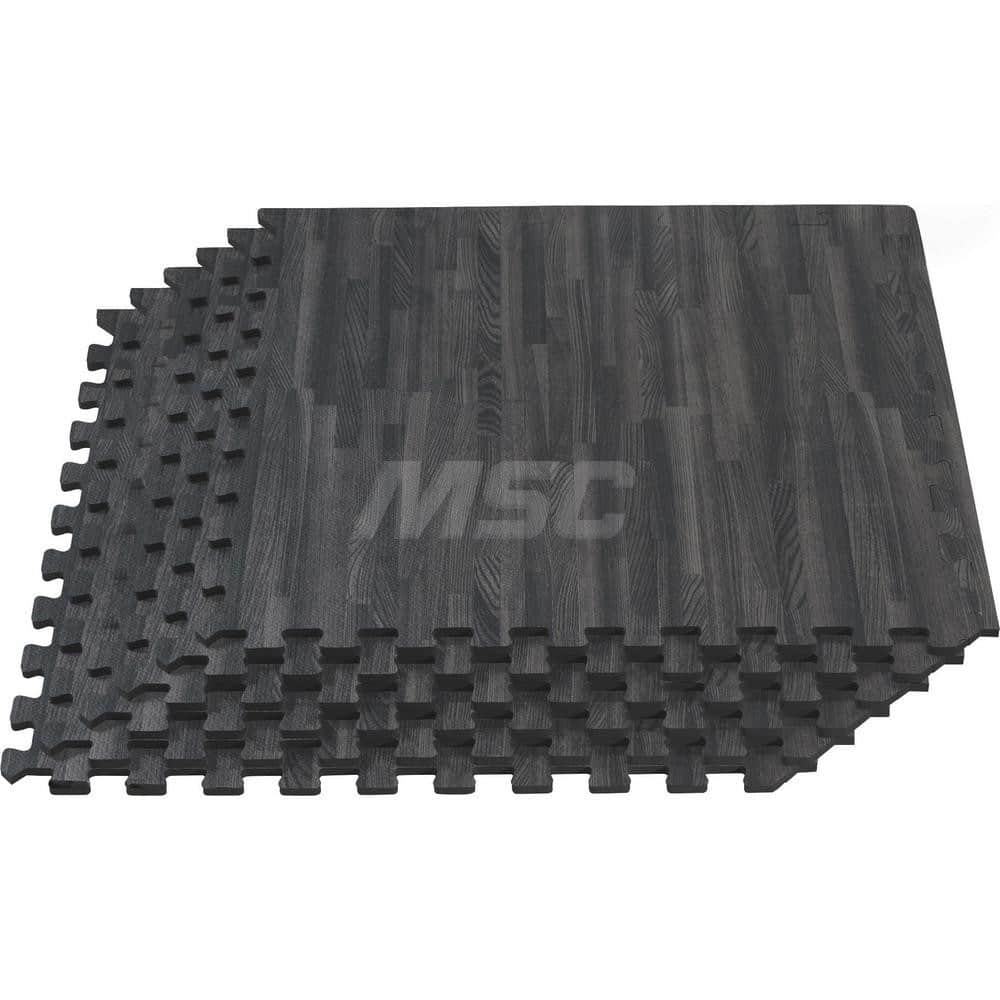 Anti-Fatigue Modular Tile Mat: Dry Environment, 4″ Length, 3/8″ Thick, Interlocking Edge EVA Foam Base, EVA Foam Surface, Textured