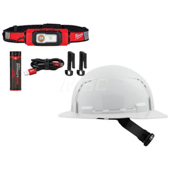 Headlamp: 600 Lumens White Plastic Body, 1 Integrated Battery Included