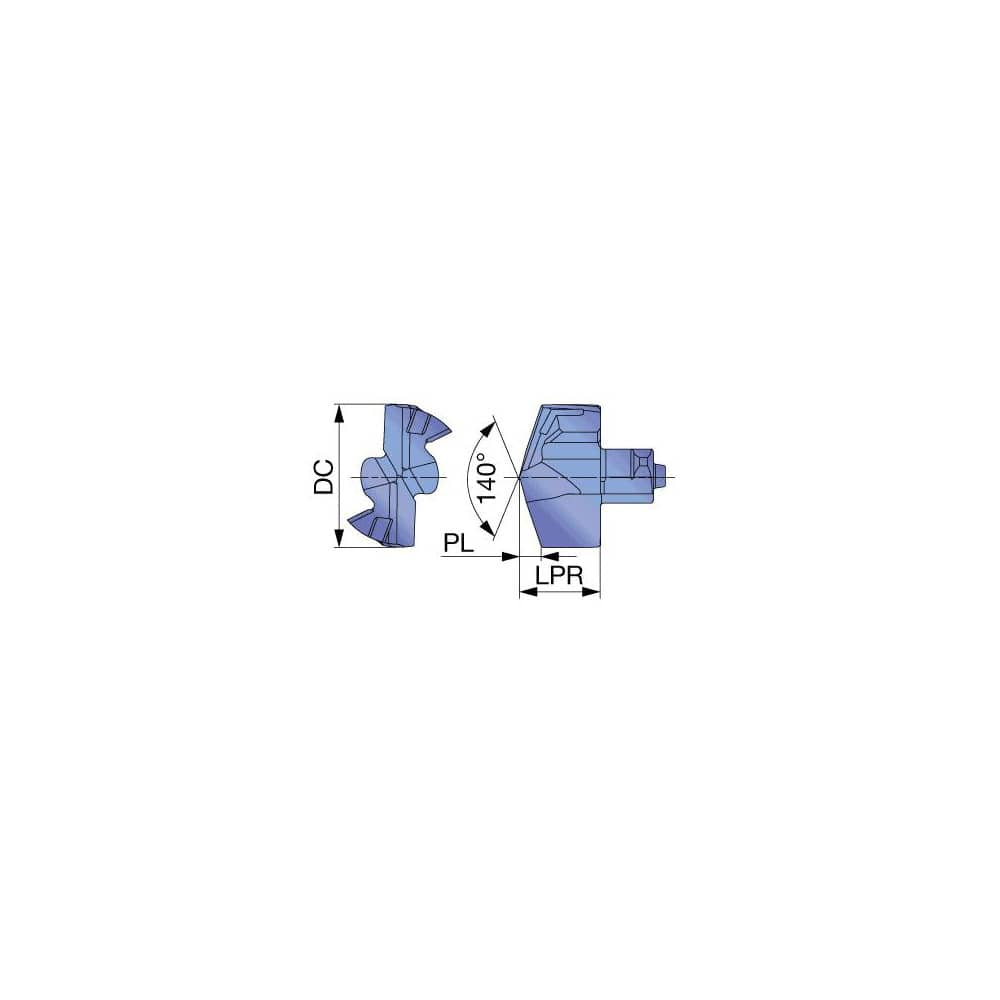 Replaceable Drill Tip:  DMP210 AH9130,  140 &deg N/A TiAlN Finish,  No