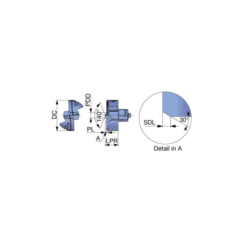 Replaceable Drill Tip:  DMF158 AH9130,  180 &deg N/A TiAlN Finish,  No