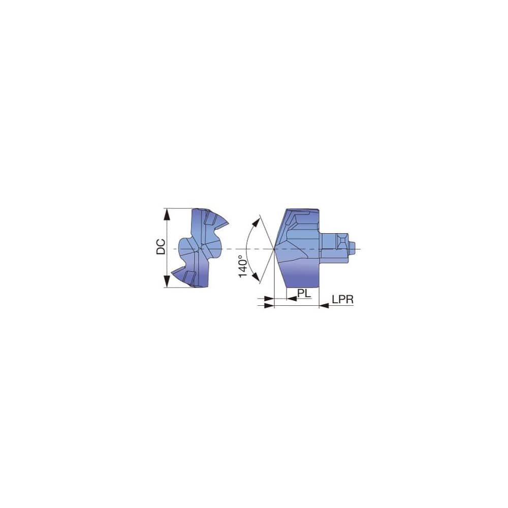 Replaceable Drill Tip:  DMH0650 AH9130,  140 &deg N/A TiAlN Finish,  No