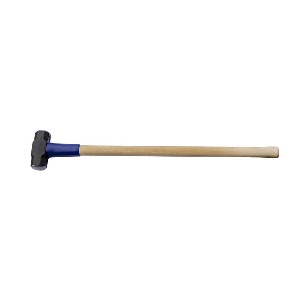 Sledge Hammer: 10 lb Head, 2.75″ Face Dia Forged Steel Head, Wood Handle