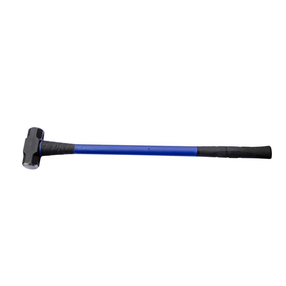 Sledge Hammer: 10 lb Head, 2.75″ Face Dia Forged Steel Head, Fiberglass Handle