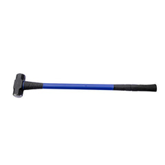 Sledge Hammer: 8 lb Head, 2.5″ Face Dia Forged Steel Head, Fiberglass Handle