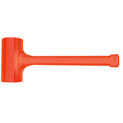 Dead Blow Hammer: 3 lb Head, 4″ Face Dia, Rubber Head 14″ OAL, Rubber Handle