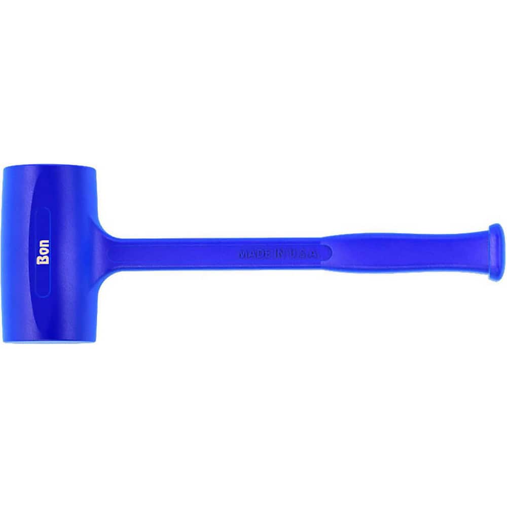 Dead Blow Hammer: 3.5 lb Head, 2-3/4″ Face Dia, Rubber-Covered Steel Head 15-1/4″ OAL, Polyurethane Handle