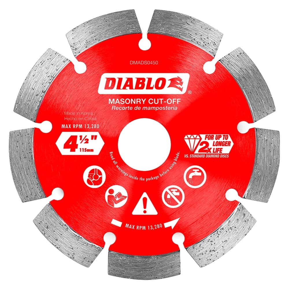 Freud - Wet & Dry-Cut Saw Blades; Blade Diameter (Inch): 4-1/2 ; Blade Material: Diamond-Tipped ; Arbor Style: Standard Round ; Arbor Hole Diameter (Inch): 0.7874; 5/8; 7/8 ; Arbor Hole Diameter (Decimal Inch): 0.7874; 5/8; 7/8 ; Application: Cutting Mas - Exact Industrial Supply