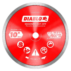 Freud - Wet & Dry-Cut Saw Blades; Blade Diameter (Inch): 10 ; Blade Material: Diamond-Tipped ; Arbor Style: Standard Round ; Arbor Hole Diameter (Inch): 5/8" ; Arbor Hole Diameter (Decimal Inch): 5/8" ; Application: Cutting Masonry - Exact Industrial Supply