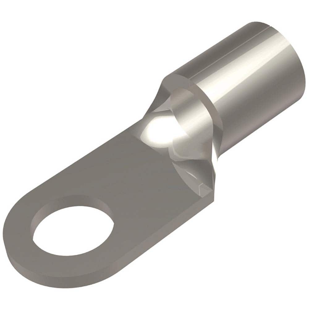 Burndy - Ring Terminals; Terminal Type: Ring Tongue ; Insulation Type: NonInsulated ; Connection Type: Compression ; Compatible Wire Size (AWG): 6 ; Stud Size (Inch): 3/8 ; Color: Tin - Exact Industrial Supply