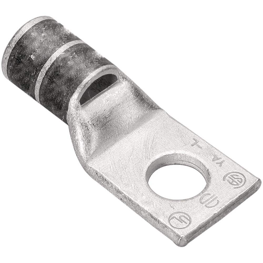 Burndy - Ring Terminals; Terminal Type: Rectangle ; Insulation Type: NonInsulated ; Connection Type: Compression ; Compatible Wire Size (AWG): 2/0 ; Stud Size (Inch): 3/8 ; Color: Black - Exact Industrial Supply