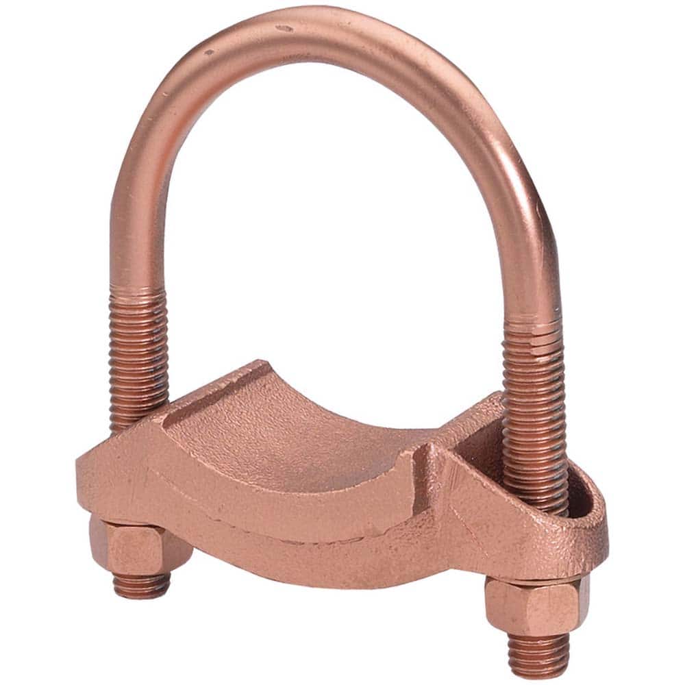 Burndy - Grounding Clamps; Clamp Type: Grounding Clamp ; Compatible Rod Diameter (Inch): 2-2-3/8 ; Maximum Compatible Pipe Size (Inch): 2 ; Overall Length (Inch): 4-1/4 ; Overall Length (Decimal Inch): 4-1/4 ; Material: Copper Alloy - Exact Industrial Supply