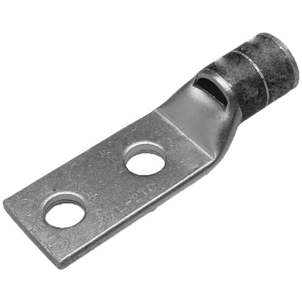 Burndy - Ring Terminals; Terminal Type: Rectangle ; Insulation Type: NonInsulated ; Connection Type: Compression ; Compatible Wire Size (AWG): 4 ; Stud Size (Inch): 3/8 ; Color: Gray - Exact Industrial Supply