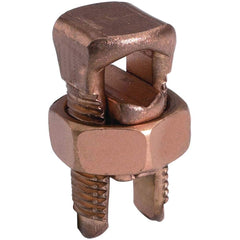 Burndy - Split Bolt Connectors; Connector Material: Copper ; Maximum Compatible Wire Size (AWG): 6 (Solid) ; Minimum Compatible Wire Size (AWG): 8 (Strand) ; Pressure Bar Material: Copper Alloy ; Compatible Wire Type: Copper ; Head Width (Decimal Inch): - Exact Industrial Supply