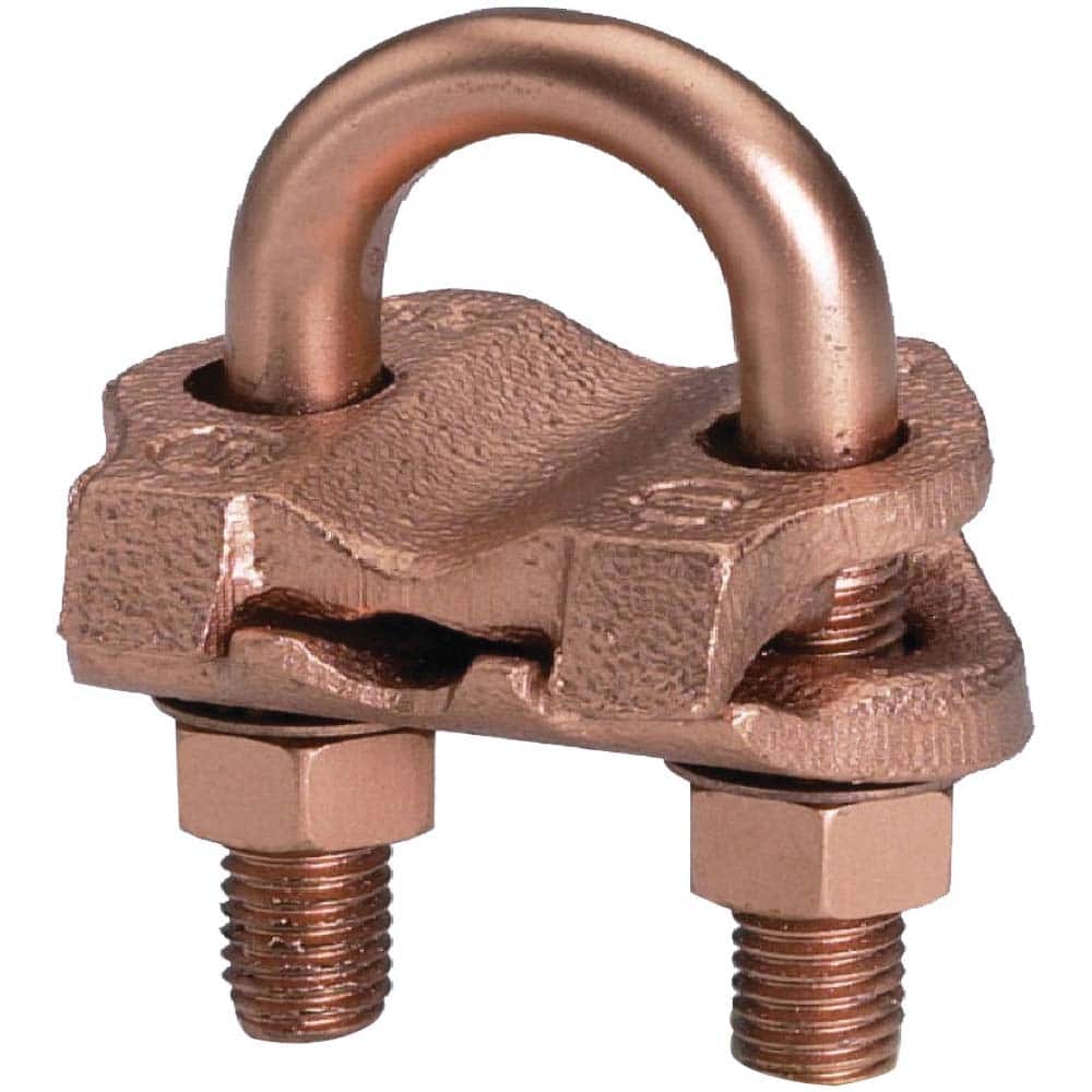 Burndy - Grounding Clamps; Clamp Type: Grounding Clamp ; Compatible Rod Diameter (Inch): 7/8-1 ; Minimum Compatible Pipe Size (Inch): 1/2 ; Maximum Compatible Pipe Size (Inch): 3/4 ; Compatible Wire Size (AWG): 4-2/0 ; Overall Length (Inch): 1.56 - Exact Industrial Supply