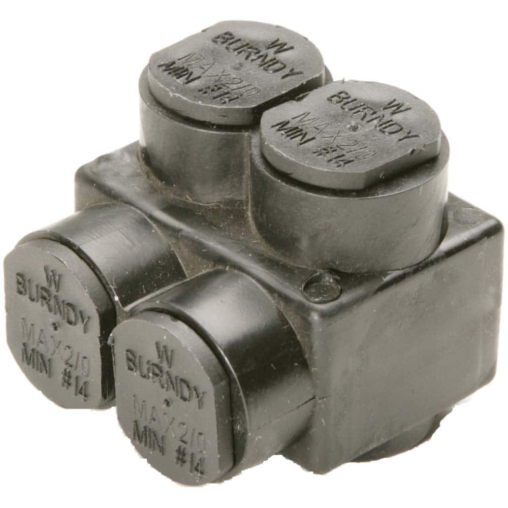 Burndy - Split Bolt Connectors; Connector Material: Aluminum ; Maximum Compatible Wire Size (AWG): 4/0 ; Maximum Compatible Wire Size (kcmil): 600 ; Minimum Compatible Wire Size (AWG): 4 ; Minimum Compatible Wire Size (kcmil): 250 ; Compatible Wire Type: - Exact Industrial Supply