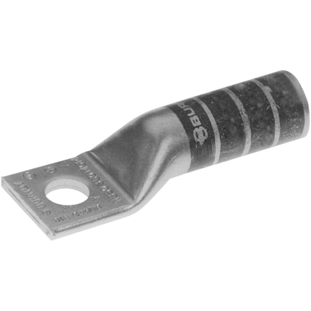 Burndy - Ring Terminals; Terminal Type: Rectangle ; Insulation Type: NonInsulated ; Connection Type: Compression ; Compatible Wire Size (AWG): 2/0 ; Stud Size (Inch): 3/8 ; Color: Black - Exact Industrial Supply