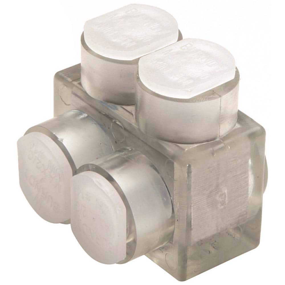 Burndy - Split Bolt Connectors; Connector Material: Aluminum ; Maximum Compatible Wire Size (AWG): 2/0 ; Minimum Compatible Wire Size (AWG): 14 ; Compatible Wire Type: Aluminum; Copper ; Base Width (Inch): 1.4 ; Base Width (Decimal Inch): 1.4 - Exact Industrial Supply