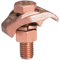 Burndy - Grounding Clamps; Clamp Type: Grounding Clamp ; Compatible Wire Size (AWG): 2/0 ; Compatible Wire Size (kcmil): 250 ; Overall Length (Inch): 1-1/4 ; Overall Length (Decimal Inch): 1-1/4 ; Material: Copper Alloy - Exact Industrial Supply