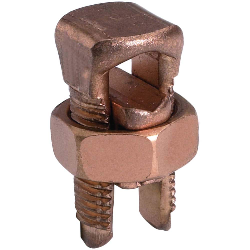 Burndy - Split Bolt Connectors; Connector Material: Copper ; Maximum Compatible Wire Size (AWG): 2/0 (Strand) ; Minimum Compatible Wire Size (AWG): 2 (Strand) ; Pressure Bar Material: Copper Alloy ; Compatible Wire Type: Copper ; Head Width (Decimal Inch - Exact Industrial Supply