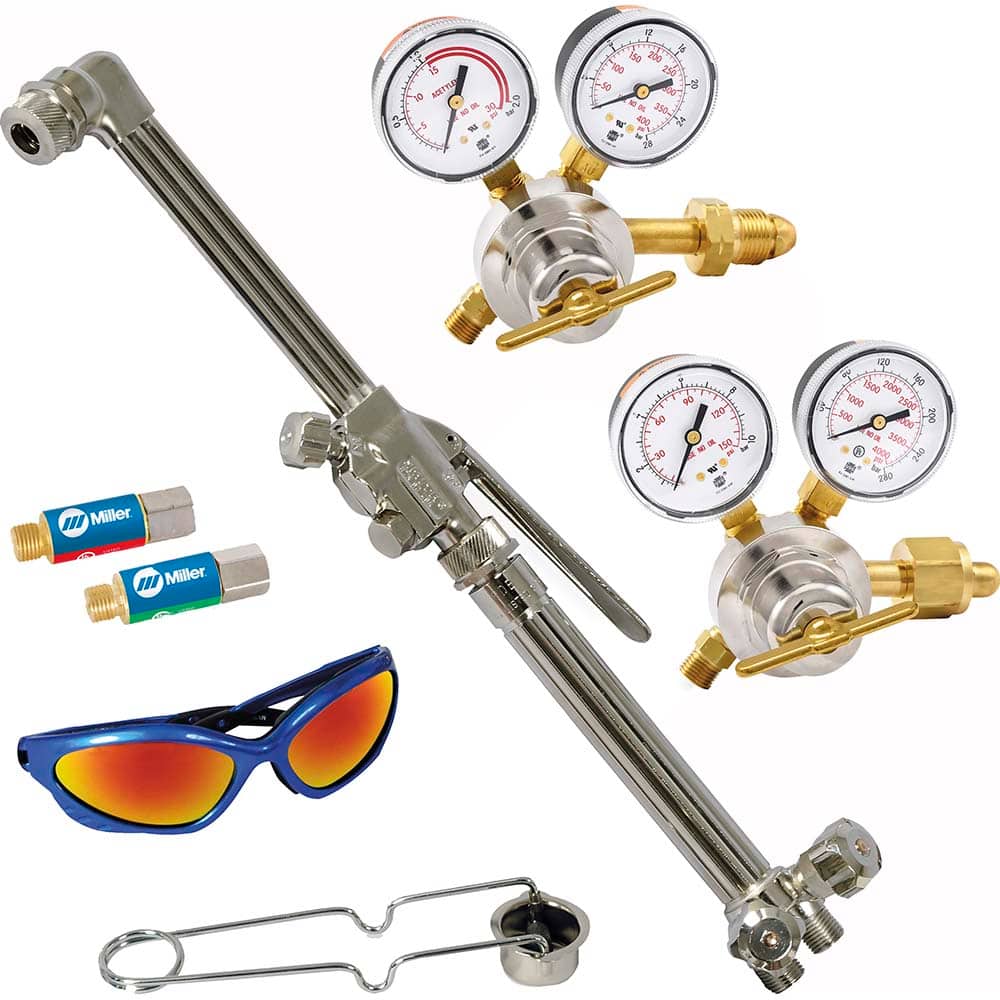 Oxygen/Acetylene Torch Kits; Type: MD Oxy/Acetylene Pack; Accessories: Shade #5 Safety Glasses; Striker; Style: Torch; Regulator