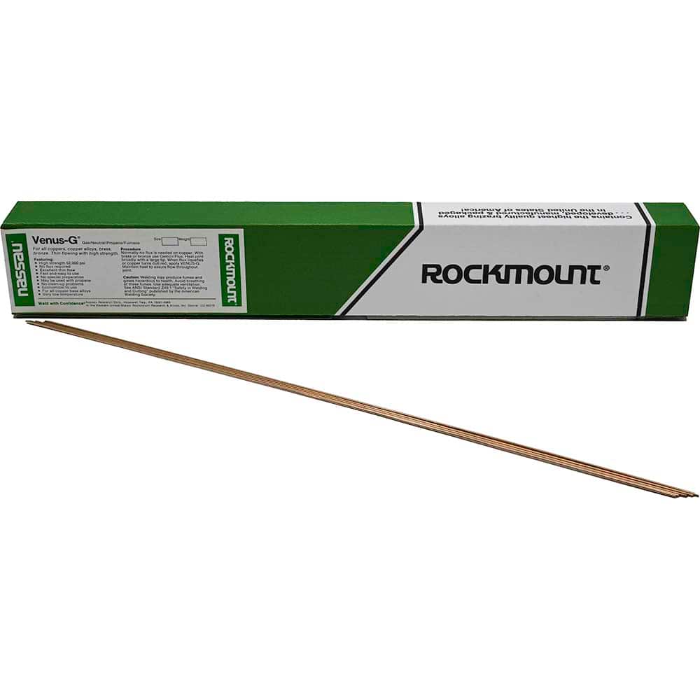 Rockmount Research and Alloys - 3/32" Diam x 18" Long Venus G TIG Welding & Brazing Rod - Exact Industrial Supply