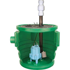 Little Giant Pumps - Sump Pump Systems; Type: Sump Pump System ; Voltage: 115 ; Contents: Basin, cover, gaskets and hardware, Piggyback tethered mechanical float switch assembly, discharge pipe, vent pipe, coupling, grommet, pump - Exact Industrial Supply