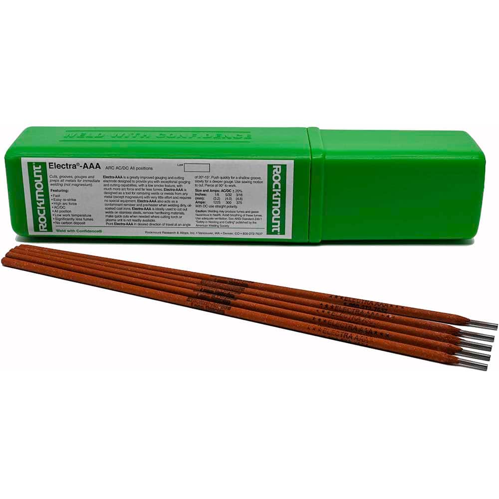 Rockmount Research and Alloys - 1 Lb 1/8 x 14" Carbon Steel Alloy Electra AAA Stick Welding Electrode - Exact Industrial Supply