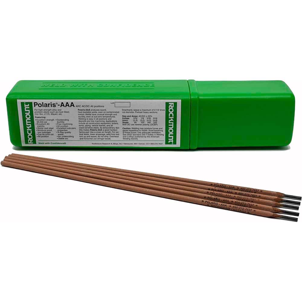 Rockmount Research and Alloys - 1 Lb 1/8 x 14" Low Hydrogen Carbon Steel Alloy Polaris AAA Stick Welding Electrode - Exact Industrial Supply