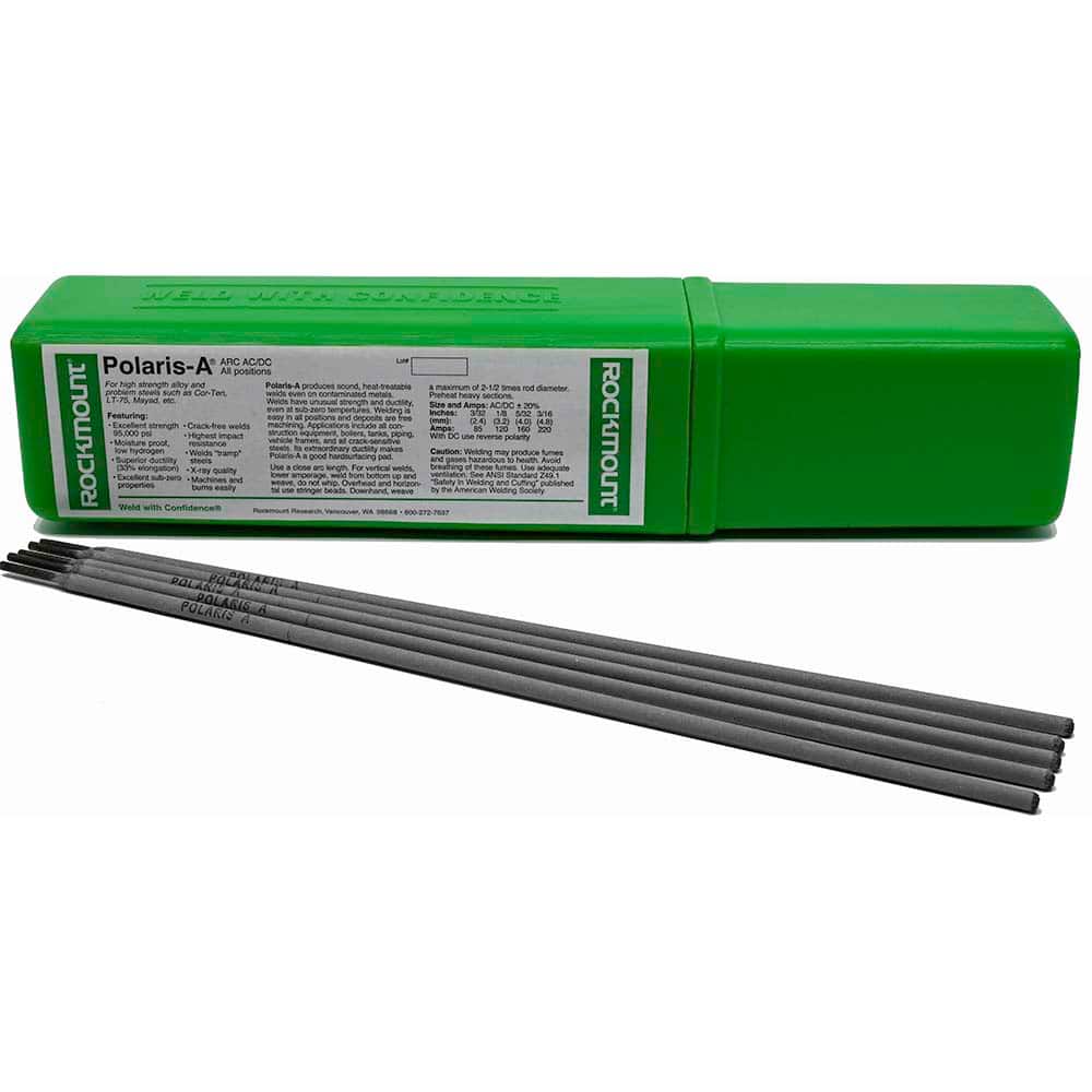 Rockmount Research and Alloys - 5 Lb 1/8 x 14" Low Hydrogen Carbon Steel Alloy Polaris A Stick Welding Electrode - Exact Industrial Supply