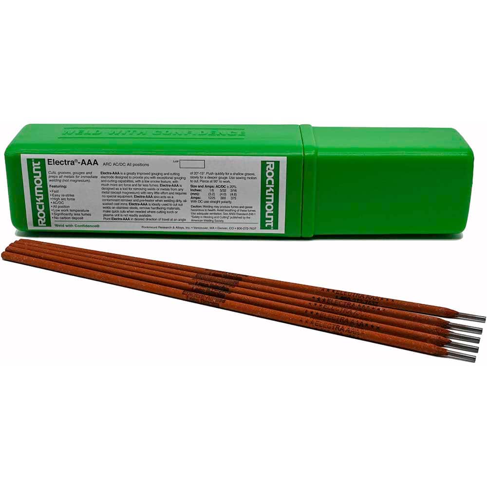 Rockmount Research and Alloys - 11 Lb 5/32 x 14" Carbon Steel Alloy Electra AAA Stick Welding Electrode - Exact Industrial Supply