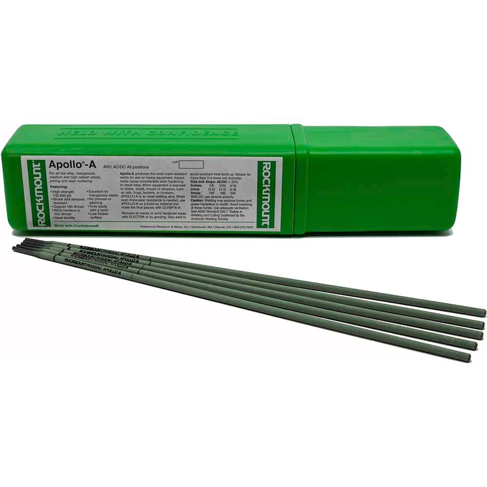 Rockmount Research and Alloys - 11 Lb 1/8 x 14" High-Manganese Nickel Chromimum Alloy Apollo A Stick Welding Electrode - Exact Industrial Supply