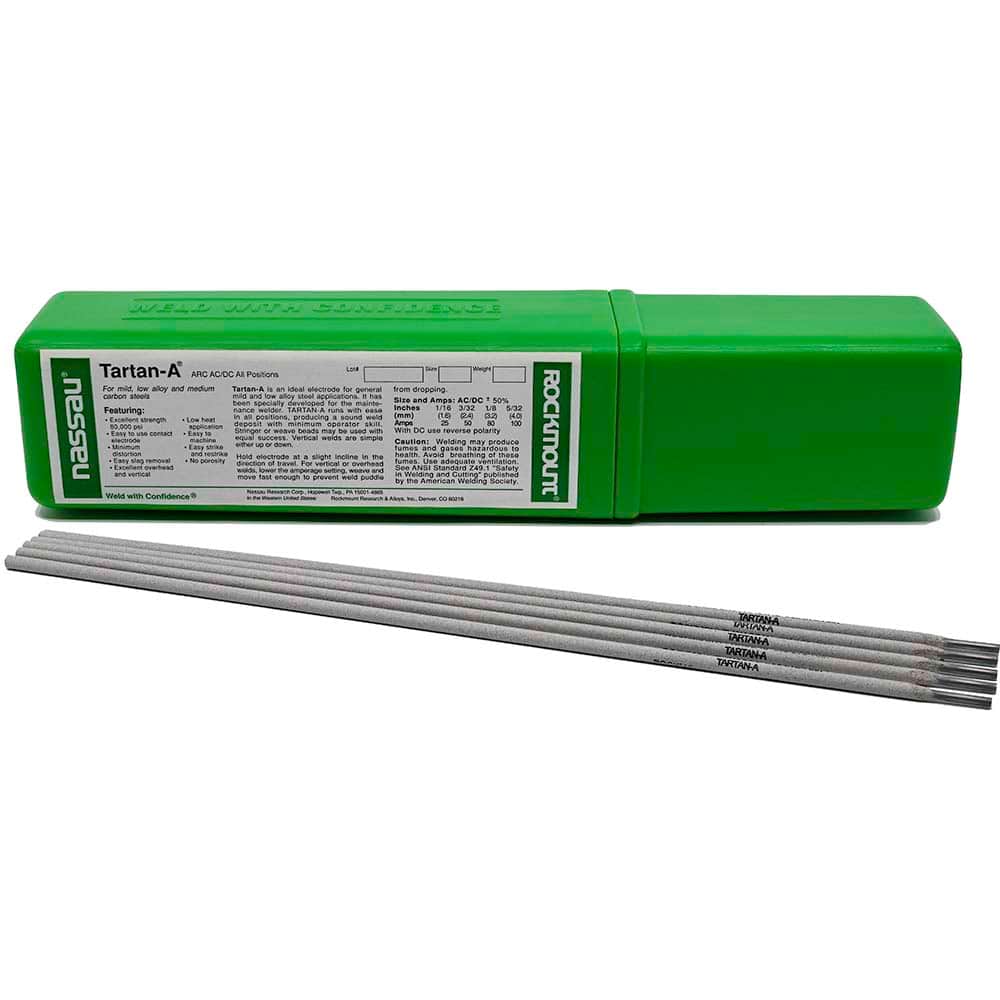 Rockmount Research and Alloys - 11 Lb 3/32 x 14" Carbon Steel Alloy Tartan A Stick Welding Electrode - Exact Industrial Supply