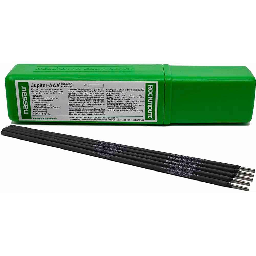 Rockmount Research and Alloys - 11 Lb 1/8 x 14" Nickel-Iron Cast Iron Alloy Jupiter AAA Stick Welding Electrode - Exact Industrial Supply