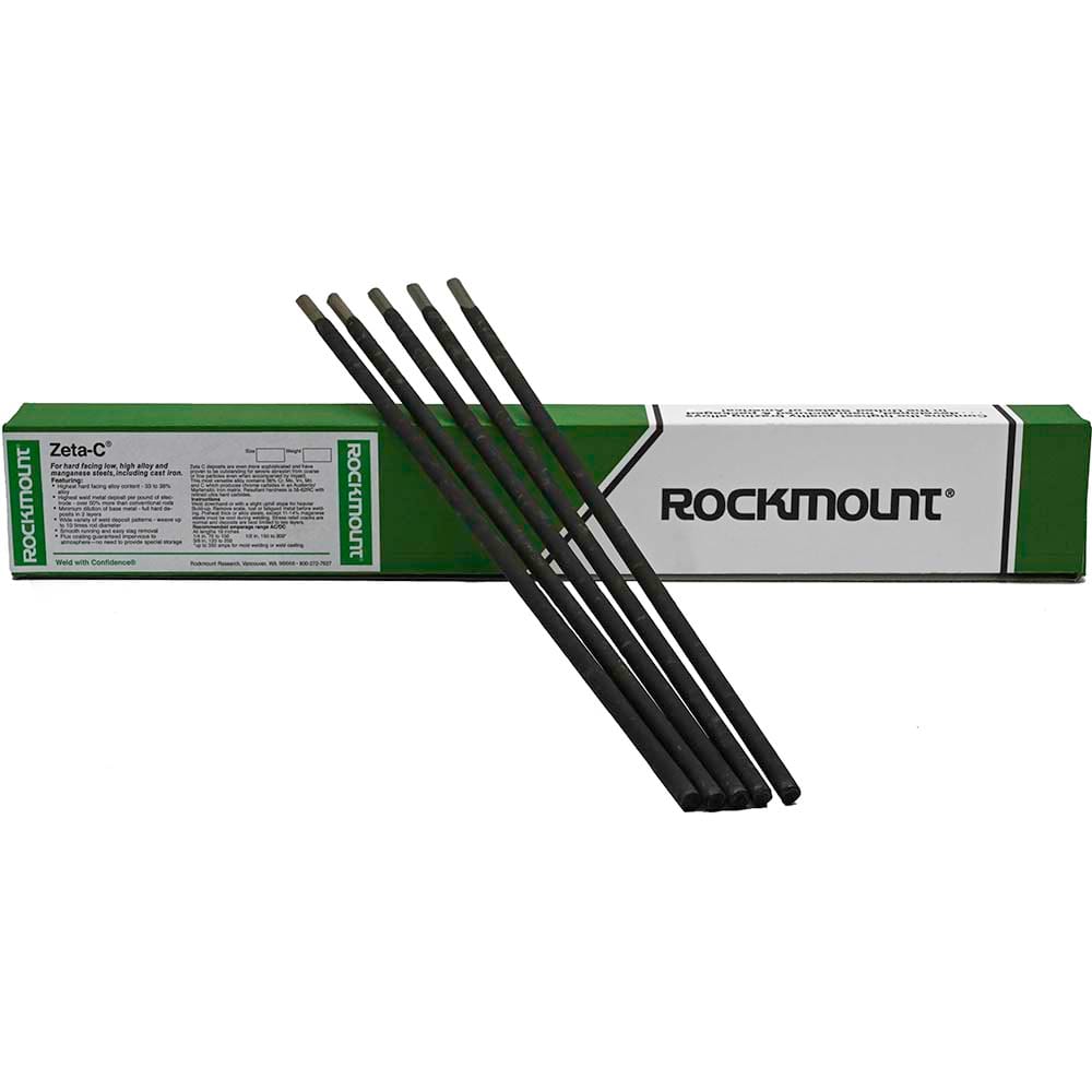 Rockmount Research and Alloys - 11 Lb 3/8 x 18" Chromium Carbide Hardfacing Alloy Zeta C Arc Welding Electrode - Exact Industrial Supply