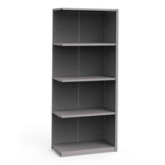 Rousseau Metal - Closed Shelving Units; Type: Add-On ; Load Capacity (Lb.): 3500.000 ; Number of Shelves: 5 ; Height (Inch): 87 ; Width (Inch): 36 ; Depth (Inch): 18 - Exact Industrial Supply