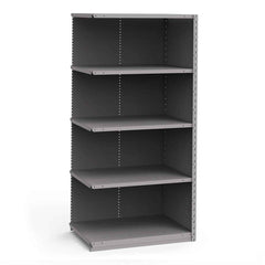 Rousseau Metal - Closed Shelving Units; Type: Add-On ; Load Capacity (Lb.): 3500.000 ; Number of Shelves: 5 ; Height (Inch): 75 ; Width (Inch): 36 ; Depth (Inch): 24 - Exact Industrial Supply