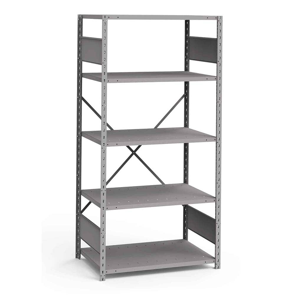 Rousseau Metal - Steel Shelving; Type: Shelving ; Starter or Add-On: Starter ; Load Capacity (Lb.): 3500.000 ; Number of Shelves: 5 ; Width (Inch): 36 ; Height (Inch): 75 - Exact Industrial Supply