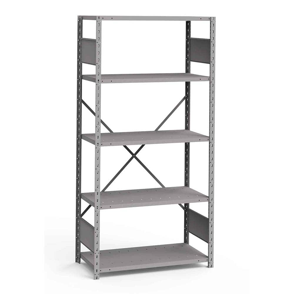 Rousseau Metal - Steel Shelving; Type: Shelving ; Starter or Add-On: Starter ; Load Capacity (Lb.): 3500.000 ; Number of Shelves: 5 ; Width (Inch): 36 ; Height (Inch): 75 - Exact Industrial Supply