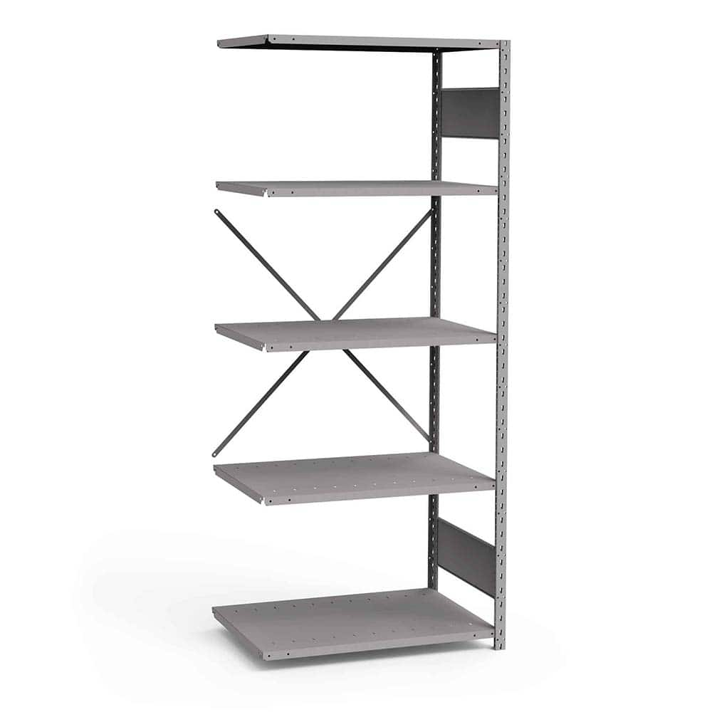 Rousseau Metal - Steel Shelving; Type: Add-On Unit ; Starter or Add-On: Add-On ; Load Capacity (Lb.): 3500.000 ; Number of Shelves: 5 ; Width (Inch): 36 ; Height (Inch): 87 - Exact Industrial Supply