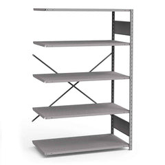 Rousseau Metal - Steel Shelving; Type: Add-On Unit ; Starter or Add-On: Add-On ; Load Capacity (Lb.): 3500.000 ; Number of Shelves: 5 ; Width (Inch): 48 ; Height (Inch): 75 - Exact Industrial Supply
