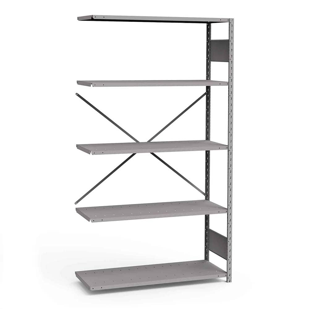 Rousseau Metal - Steel Shelving; Type: Add-On Unit ; Starter or Add-On: Add-On ; Load Capacity (Lb.): 3500.000 ; Number of Shelves: 5 ; Width (Inch): 48 ; Height (Inch): 87 - Exact Industrial Supply