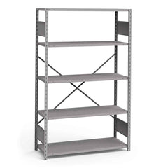 Rousseau Metal - Steel Shelving; Type: Shelving ; Starter or Add-On: Starter ; Load Capacity (Lb.): 3500.000 ; Number of Shelves: 5 ; Width (Inch): 48 ; Height (Inch): 75 - Exact Industrial Supply