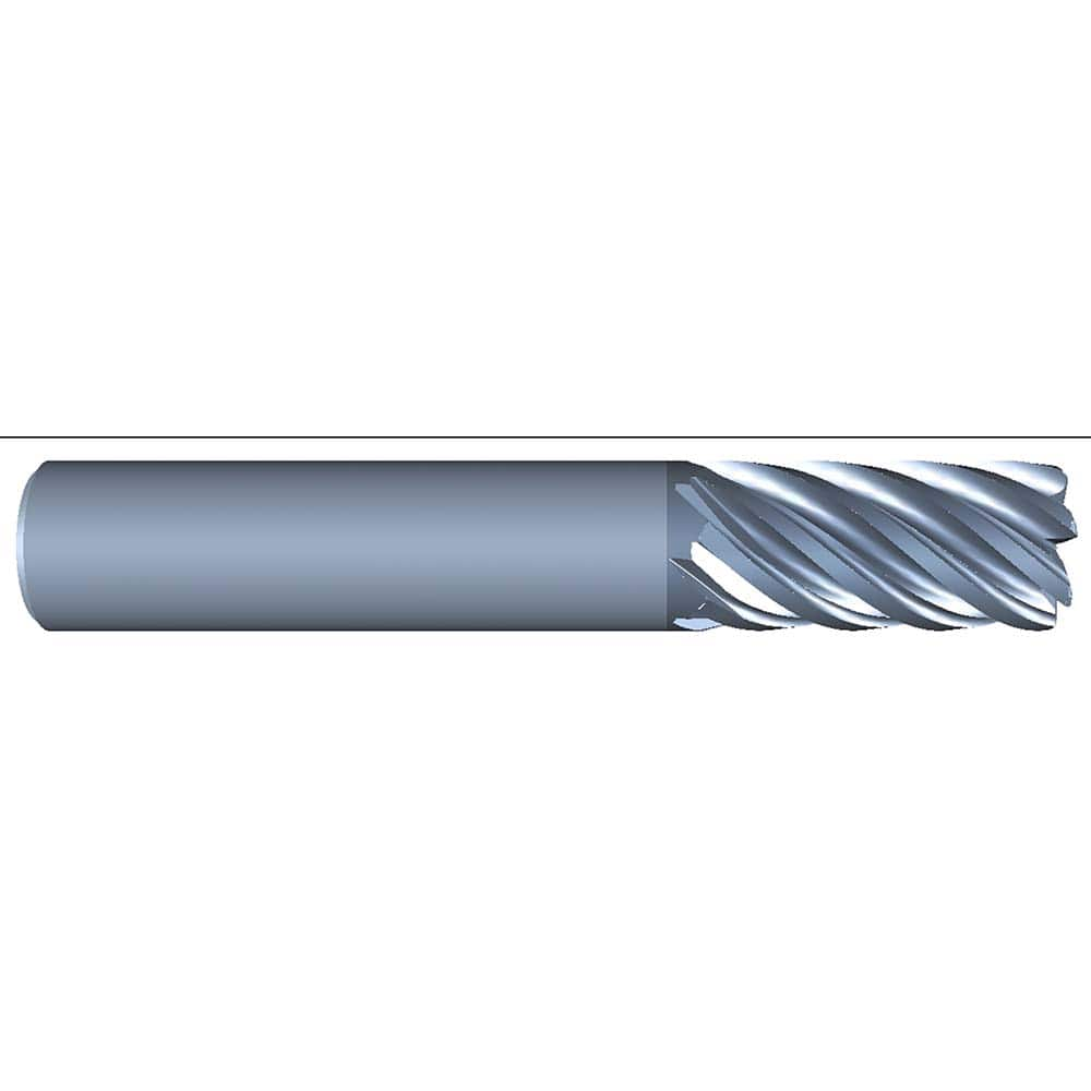 Corner Radius End Mill: 5/8″ Dia, 1-1/2″ LOC, 0.03″ Radius, 7 Flutes, Solid Carbide 3-1/2″ OAL, 5/8″ Shank Dia, Variable ° Helix, AlCrN Coated, Corner Radius End, Centercutting, Series Eliminator