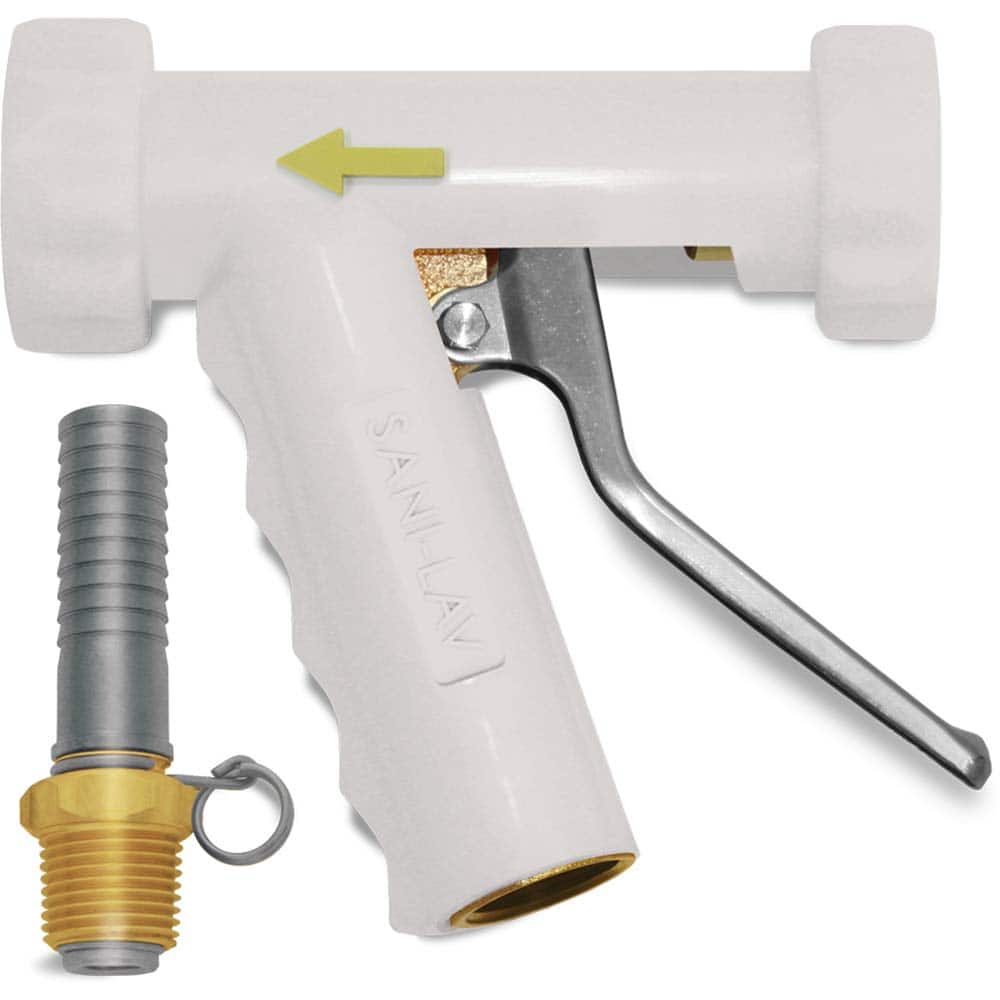 SANI-LAV - Sprayers & Nozzles; Type: Large Industrial Spray Nozzle ; Color: White ; Connection Type: Female to Male ; Material: Brass; Stainless Steel ; Material Grade: N/A ; Gallons Per Minute @ 100 Psi: 8.9 - Exact Industrial Supply