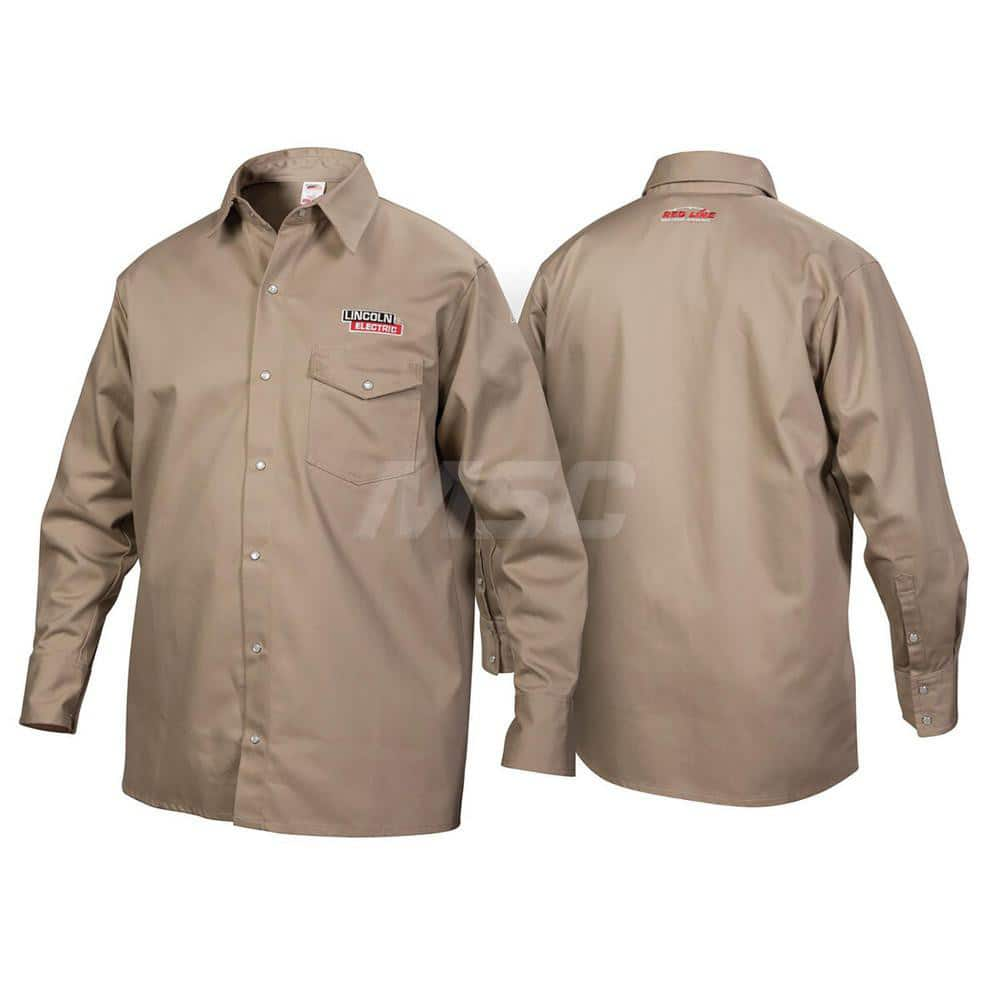 Shirts; Garment Type: General Purpose; Size: Medium; Color: Khaki; Color: Gray; Material: FR Cotton; Material: Cotton; Hazardous Protection Level: 2; Chest Size (Inch): 38-42; Sleeve Length: 40; Closure Type: Button