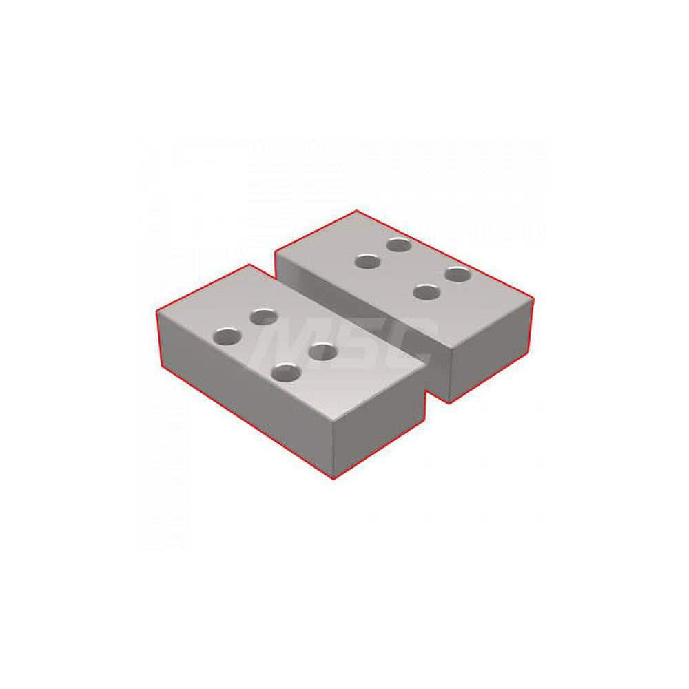 Vise Jaw Sets; Jaw Width (mm): 125.73 mm; Jaw Width (Inch): 125.73 mm; Set Type: Standard; Material: Steel; Vise Compatibility: V510X Self-Centering Vises; V562X Self-Centering Vises; Jaw Height (mm): 62.23 mm; Jaw Height (Decimal Inch): 62.23 mm; Jaw Thi