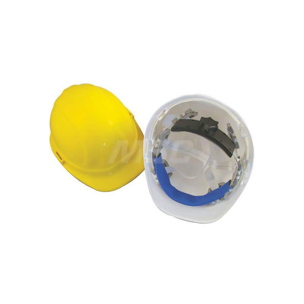 Hard Hat: Construction, Front Brim, Class C, E & G, 6-Point Suspension Yellow, Polyethylene